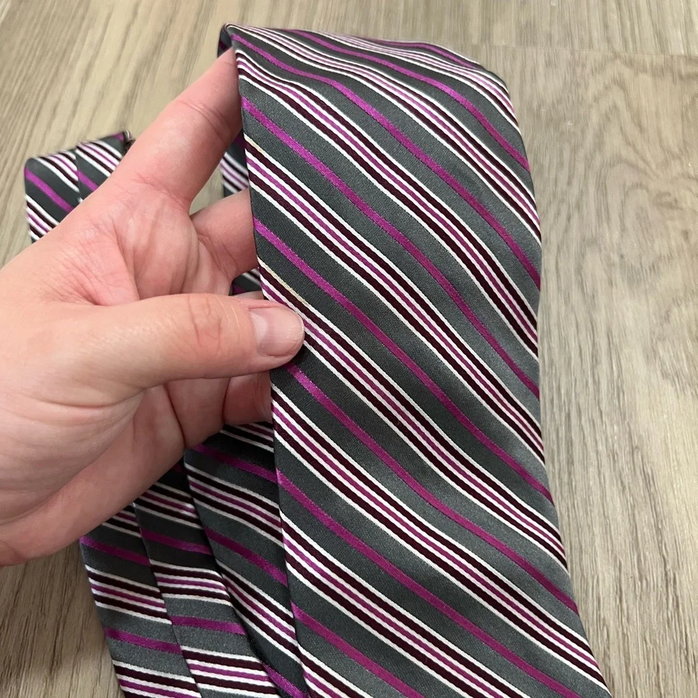 Banana Republic Striped Purple and Black Tie Bundle
